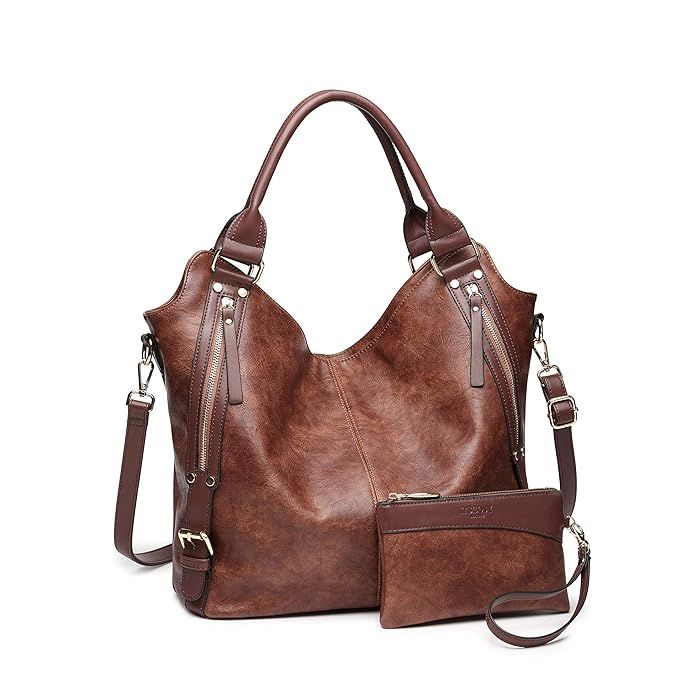 Women Tote Bag Handbags PU Leather Fashion Hobo Shoulder Bags with Adjustable Shoulder Strap | Amazon (US)