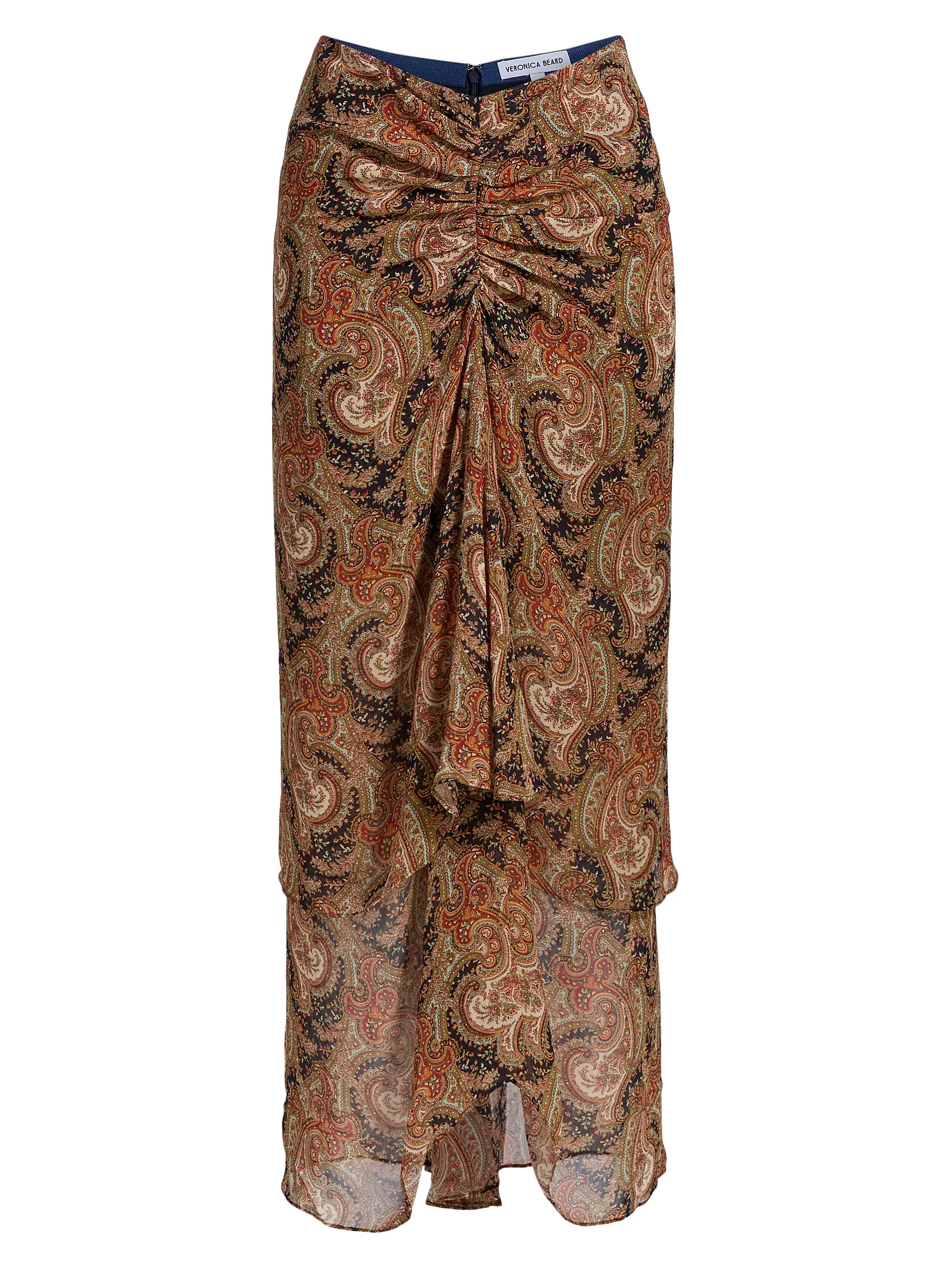 Sira Paisley Silk Ruffled Midi-Skirt | Saks Fifth Avenue