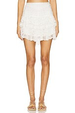 LoveShackFancy Lesea Skirt in Off White from Revolve.com | Revolve Clothing (Global)