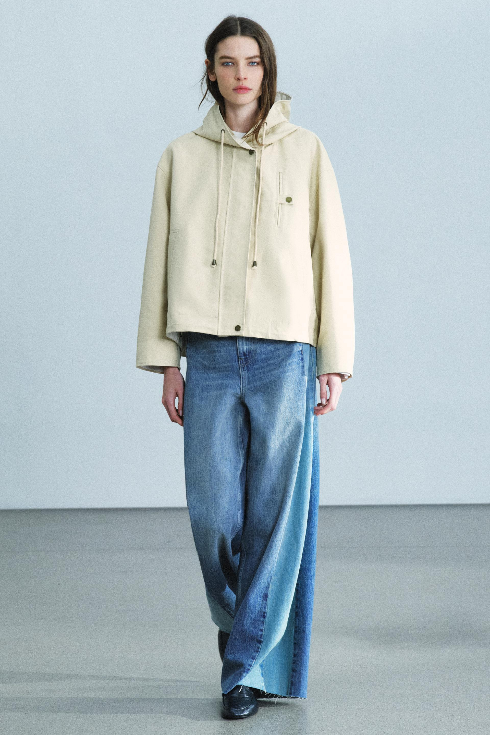 Zara - Zw Collection Hooded Pocket Parka - Beige - L - Woman | Zara US