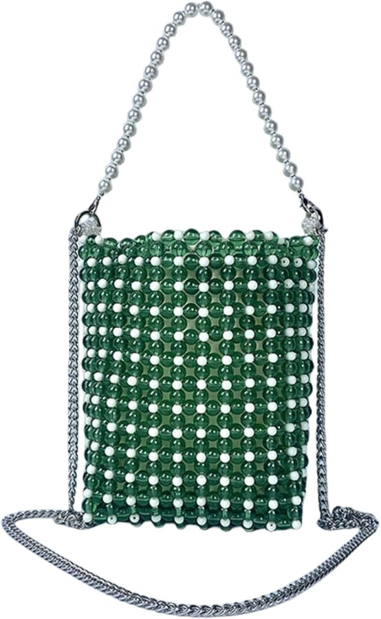 JOPOYOCO Pearl Bag for Women, Beaded Shoulder Bag, Pearl Clutch Purse Pearl Tote for Wedding Even... | Amazon (UK)