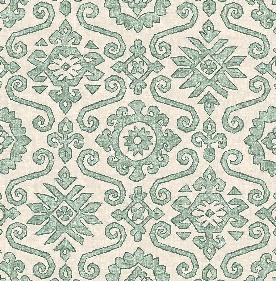 NextWall Stacy Garcia Home Augustine Geometric Peel and Vinyl Stick Wallpaper (Mineral Green) - O... | Amazon (US)