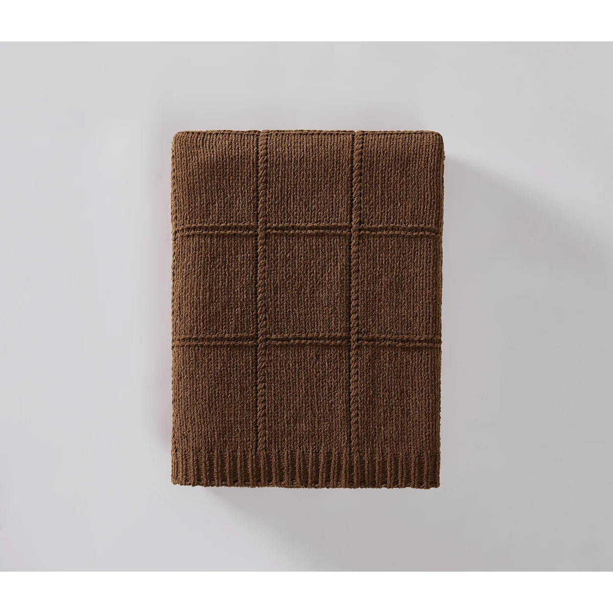 Brooklyn Loom Chenille Grid Knit Oversized Throw Blanket | Wayfair North America