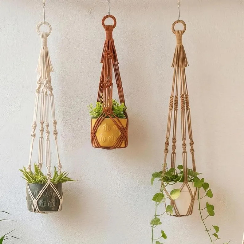Boho Macrame Plant Hanger for Hanging Potted Plants H70 | Etsy (Global)