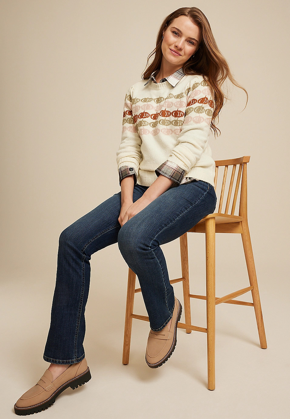 Fall Jacquard Pumpkin Sweater | Maurices