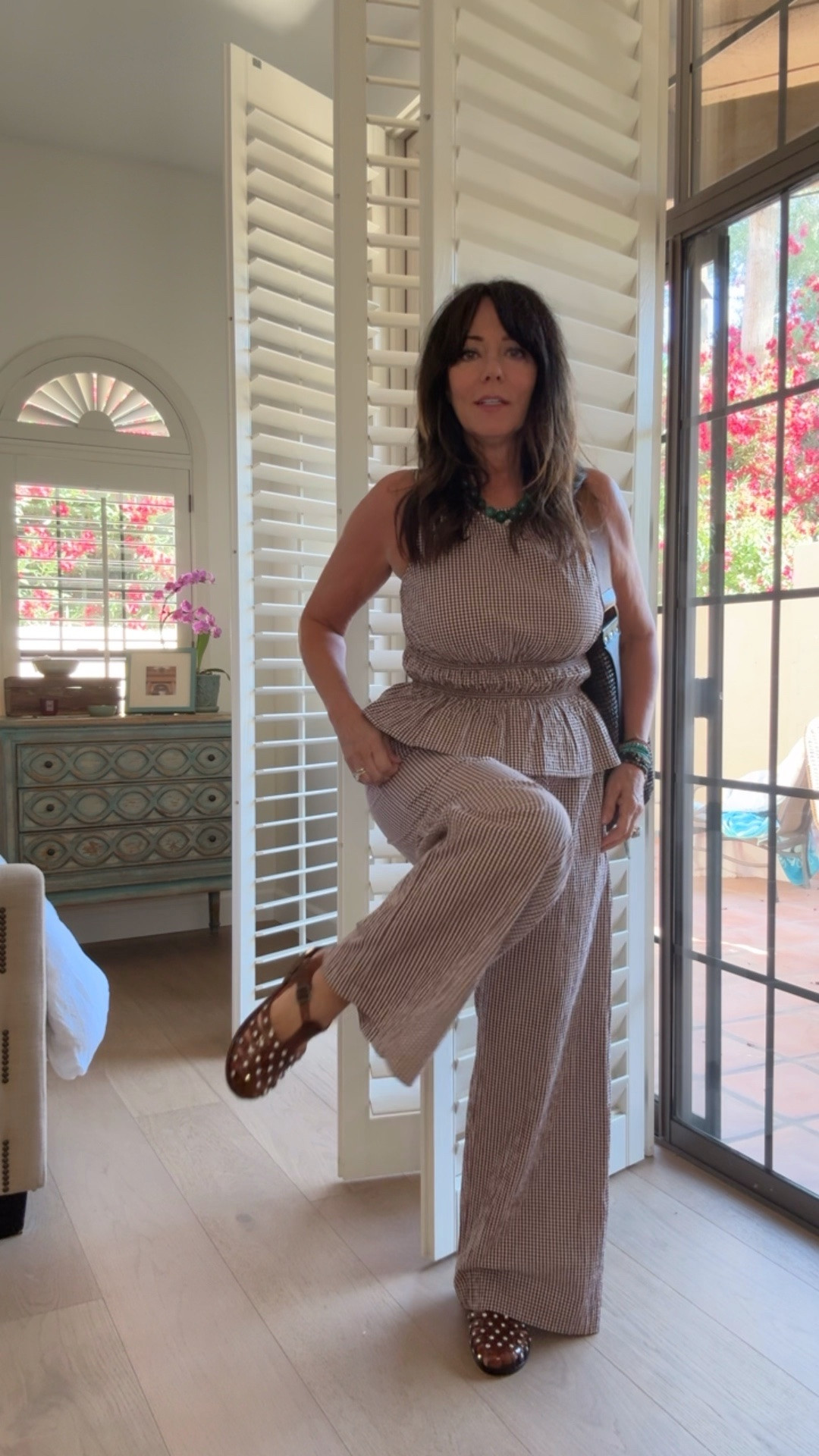 Adorable jelly sandals with rhinestones and brown gingham outfit from @target 
@PUR Cosmetics 

#LTKTravel #LTKBeauty #LTKmomlife