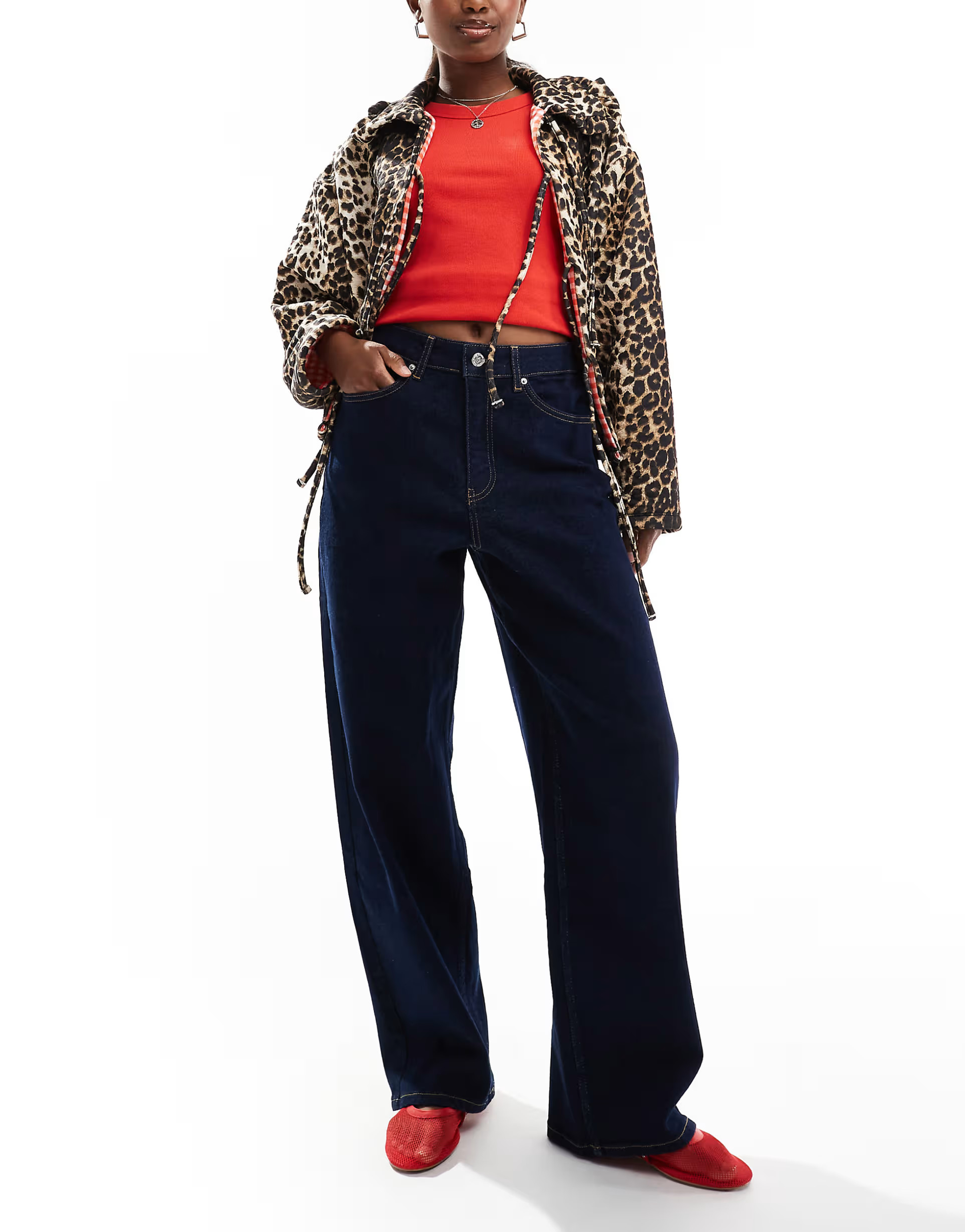 Miss Selfridge denim baggy jean in indigo | ASOS (Global)