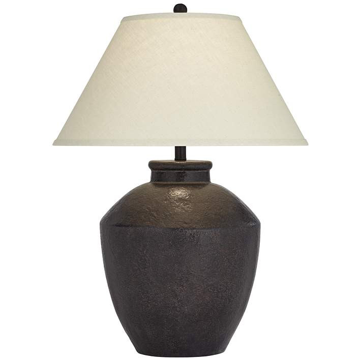Franklin Iron Works Massa 29 1/2" Black Terracotta Jar Table Lamp - #70X06 | Lamps Plus | Lamps Plus