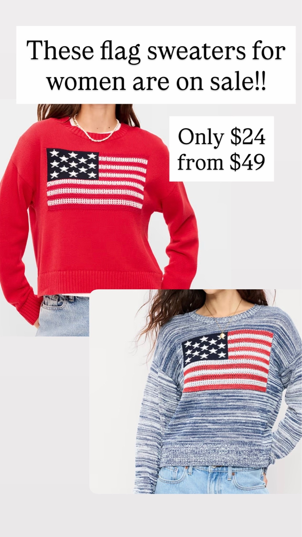 Flag sweaters are on sale for $24 from $49!!!!

#LTKSaleAlert
