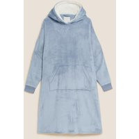 M&S Collection Oversized Fleece Hoodie - 1SIZE - Faded Blue, Faded Blue | Marks & Spencer IE