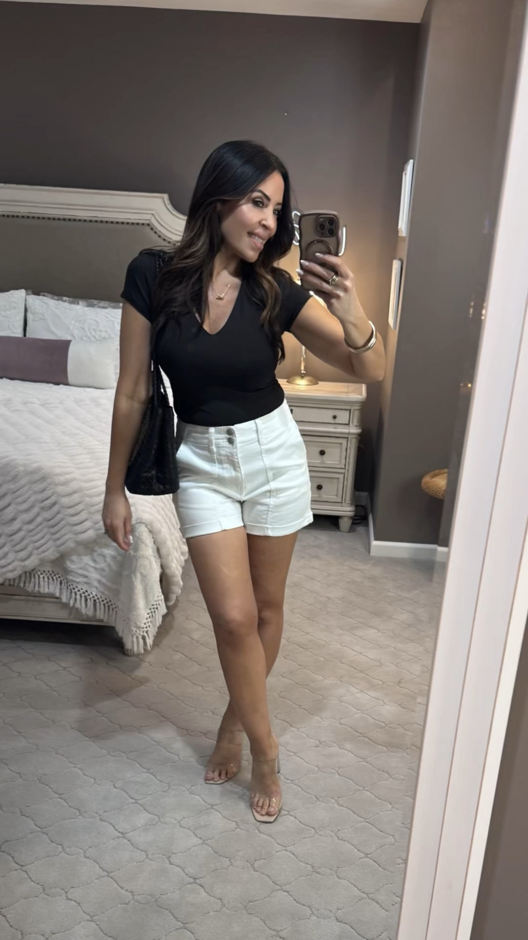 At 54, I’ve been pretty picky about my shorts, but these have officially changed the game. They are incredibly flattering, super comfortable, and—the best part—they’re under $20! 💸
Whether you're heading to a backyard BBQ or just running errands, these are the ultimate summer staple.
Outfit Details:
• Shorts: High-waisted, perfect fit, and budget-friendly!
• Top: Classic black V-neck.
• Accessories: Neutral heels and a chic black tote.
🔥 Don’t wait on these! Hurry and shop before they sell out! 🛍️
#SummerStyle #Over50Fashion #BudgetFinds #SummerOutfits  #FashionOnABudget