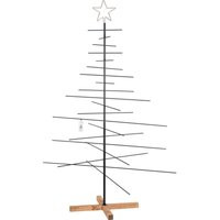 Fairytrees - Metall Weihnachtsbaum, Metalltanne schwarz, inkl. Holzständer, 180 cm, FT-30 | ManoMano DE
