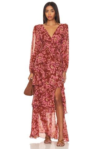 ASTR the Label Anora Dress in Rust Floral from Revolve.com | Revolve Clothing (Global)