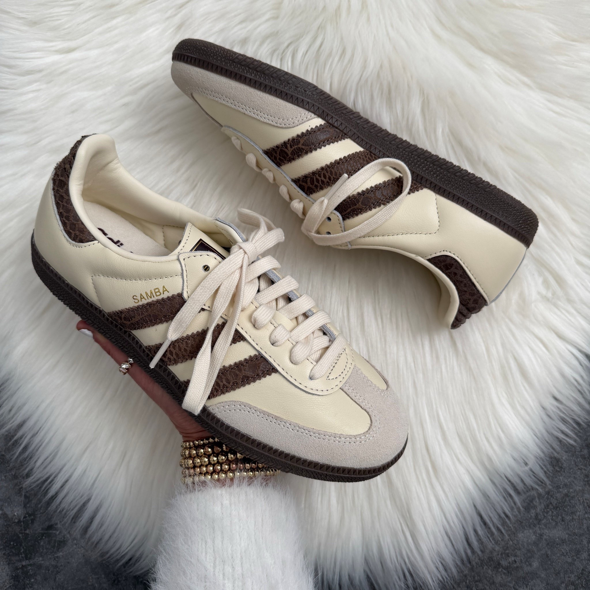 Woman’s Adidas Samba Sneaker. Runs true to size. 