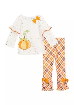 Rare Editions Toddler Girls Foil Dot Turkey Set | Belk