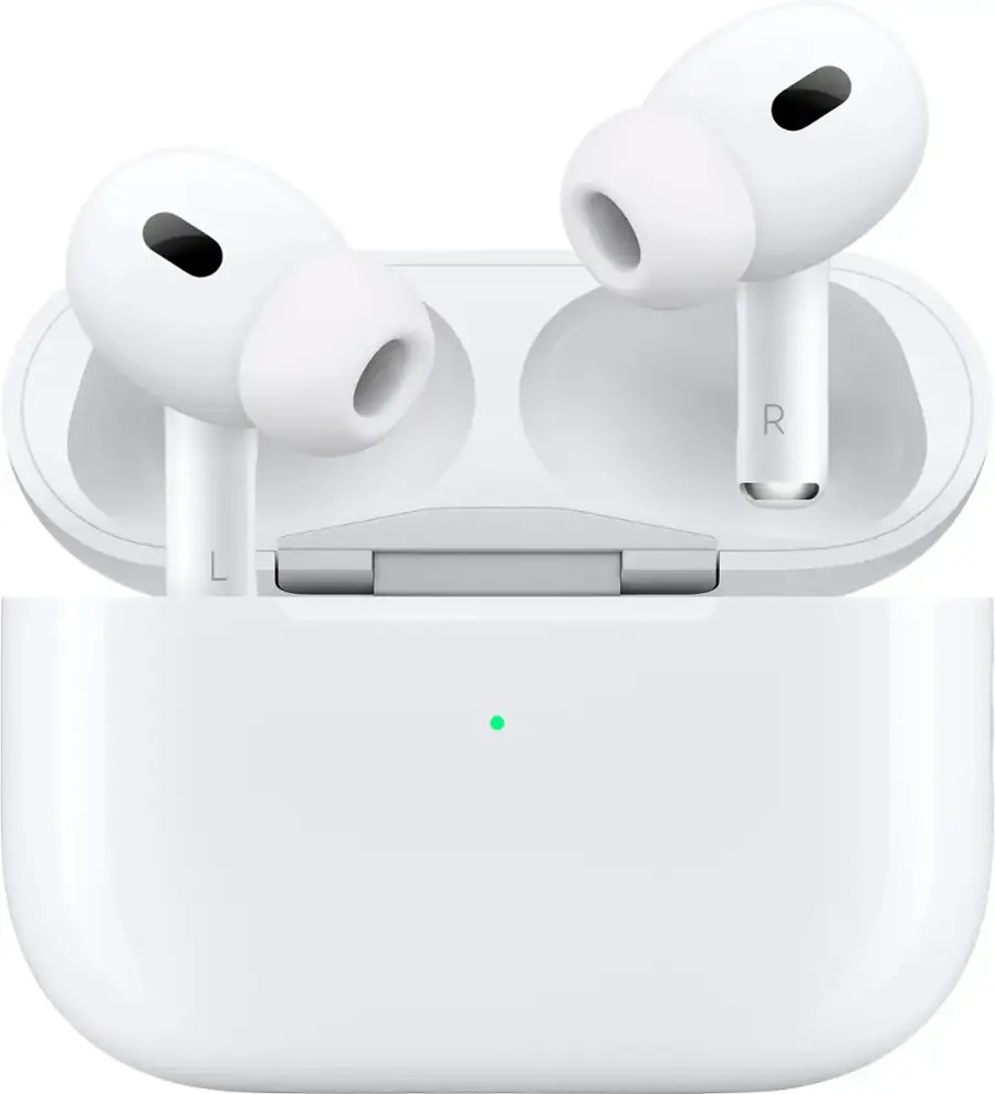 Apple - AirPods Pro 2, Wireless Active Noise Cancelling Earbuds with Hearing Aid Feature - White | Best Buy U.S.