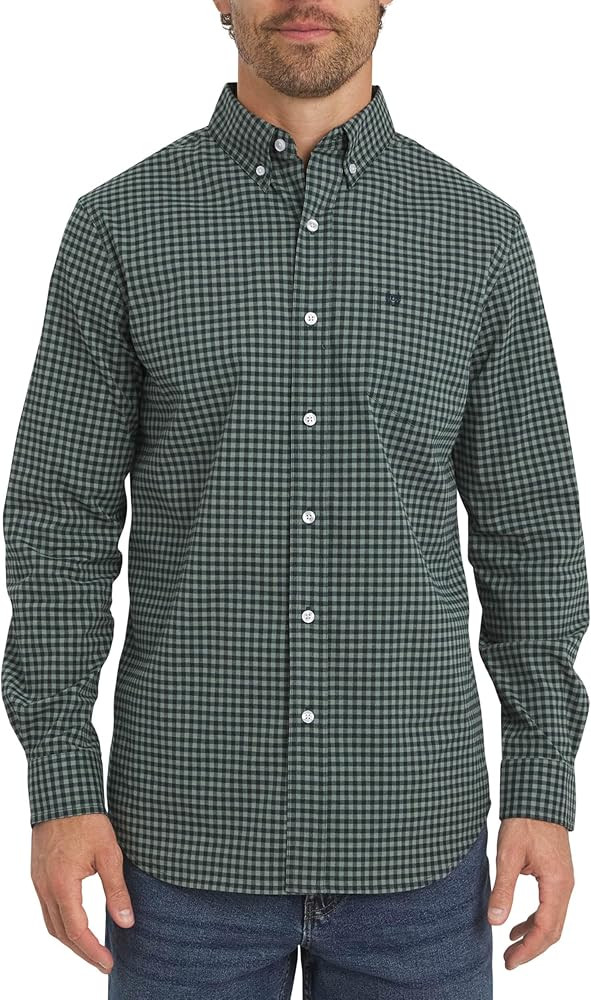 Chaps Men's Classic Fit Long Sleeve Button Down Stretch Poplin Casual Shirt | Amazon (US)