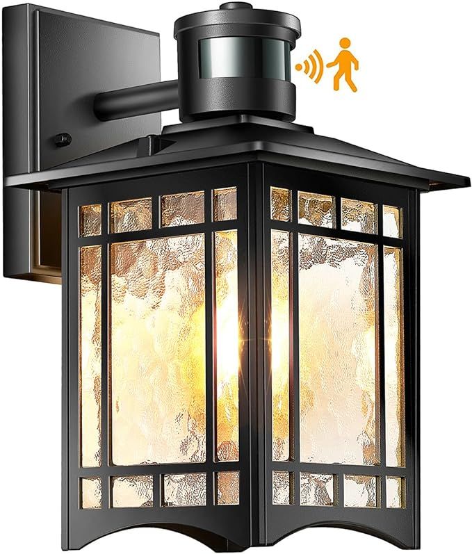 Dusk to Dawn Motion Sensor Light, Outdoor Light Fixture, Black Wall Sconce Lighting, Front Porch ... | Amazon (US)