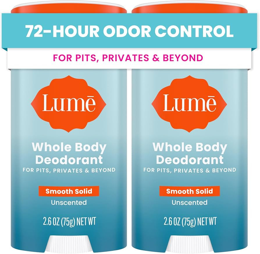 Lume Whole Body Deodorant - Smooth Solid Stick - 72 Hour Odor Control - Aluminum Free, Baking Sod... | Amazon (US)