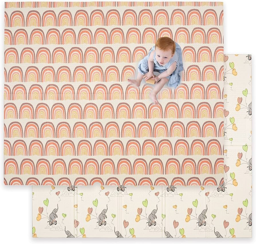 JumpOff Jo - Large Foldable Baby Play Mat, Safe Foam Playmat for Tummy Time, Play Pens & Toddlers... | Amazon (US)