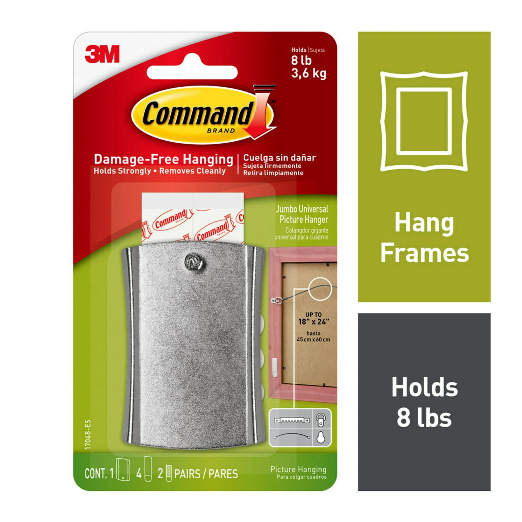 Command Universal Frame Hangers, Metal, Damage Free Decorating, 1 Hanger and 4 Strips | Walmart (US)