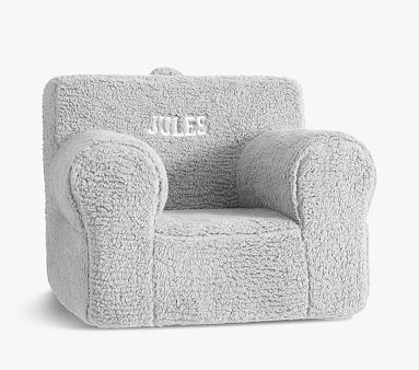 Oversized Gray Cozy Sherpa Anywhere Chair® | Pottery Barn Kids