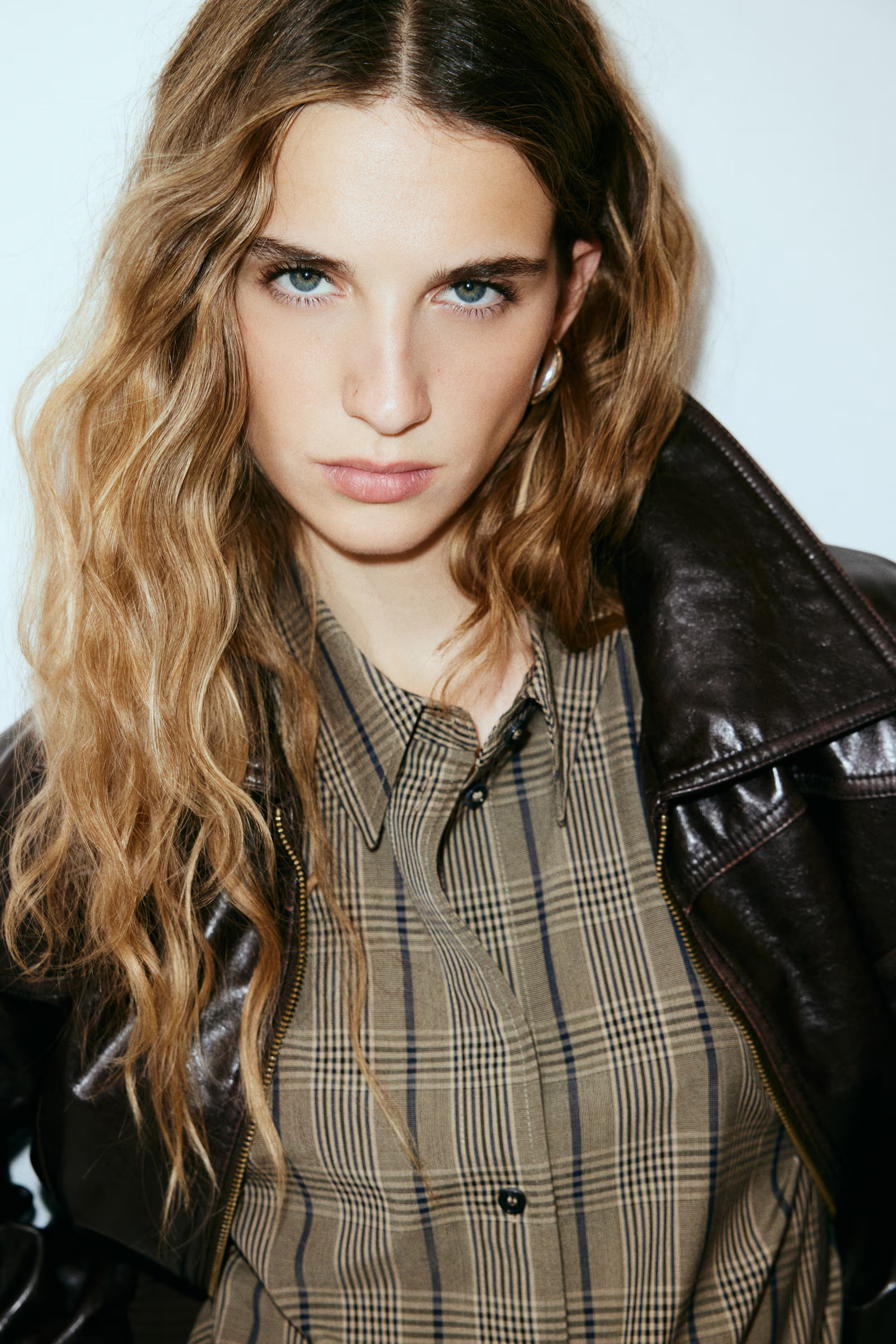 Oversized Bluse - Beige/Kariert - Ladies | H&M DE | H&M (DE, AT, CH, NL, FI)