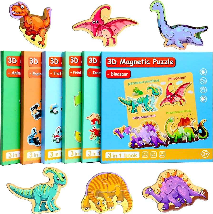 Magnetic Puzzles for Kids Ages 3-5, Travel Toddler Puzzles, Dinosaur Activities Toy for Boys & Gi... | Amazon (US)