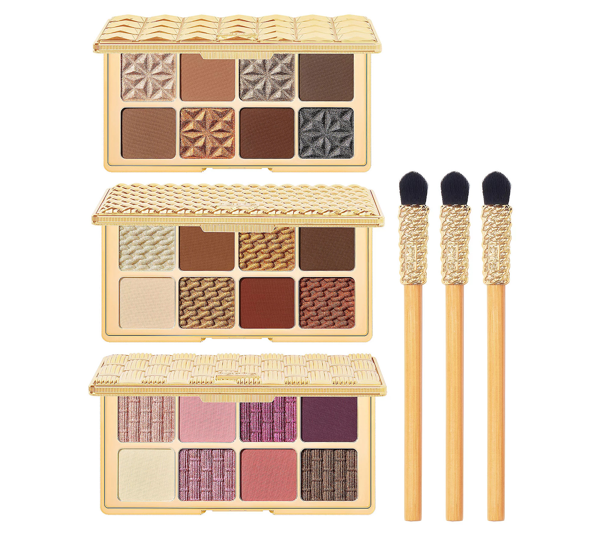 tarte Golden Era Amazonian Clay Eye Palette Trio w/ Brushes | QVC