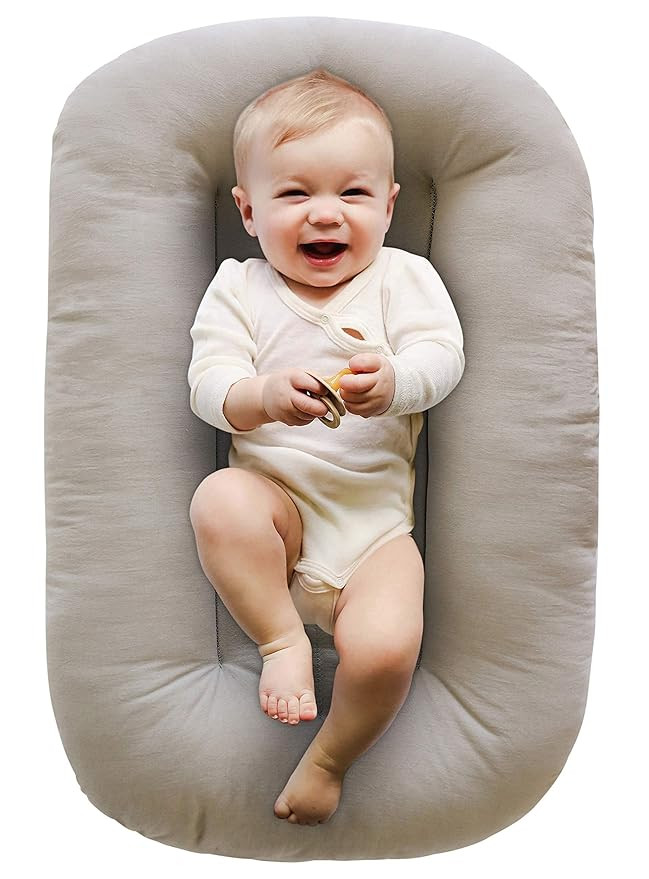 Snuggle Me Organic Bare | Baby Lounger & Infant Floor Seat | Newborn Essentials | Organic Cotton,... | Amazon (US)