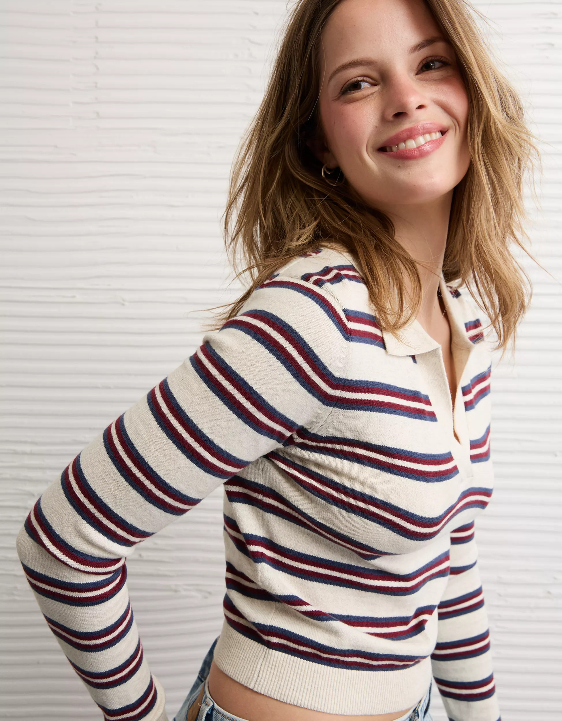 AE Cropped Polo Sweater | American Eagle Outfitters (US & CA)