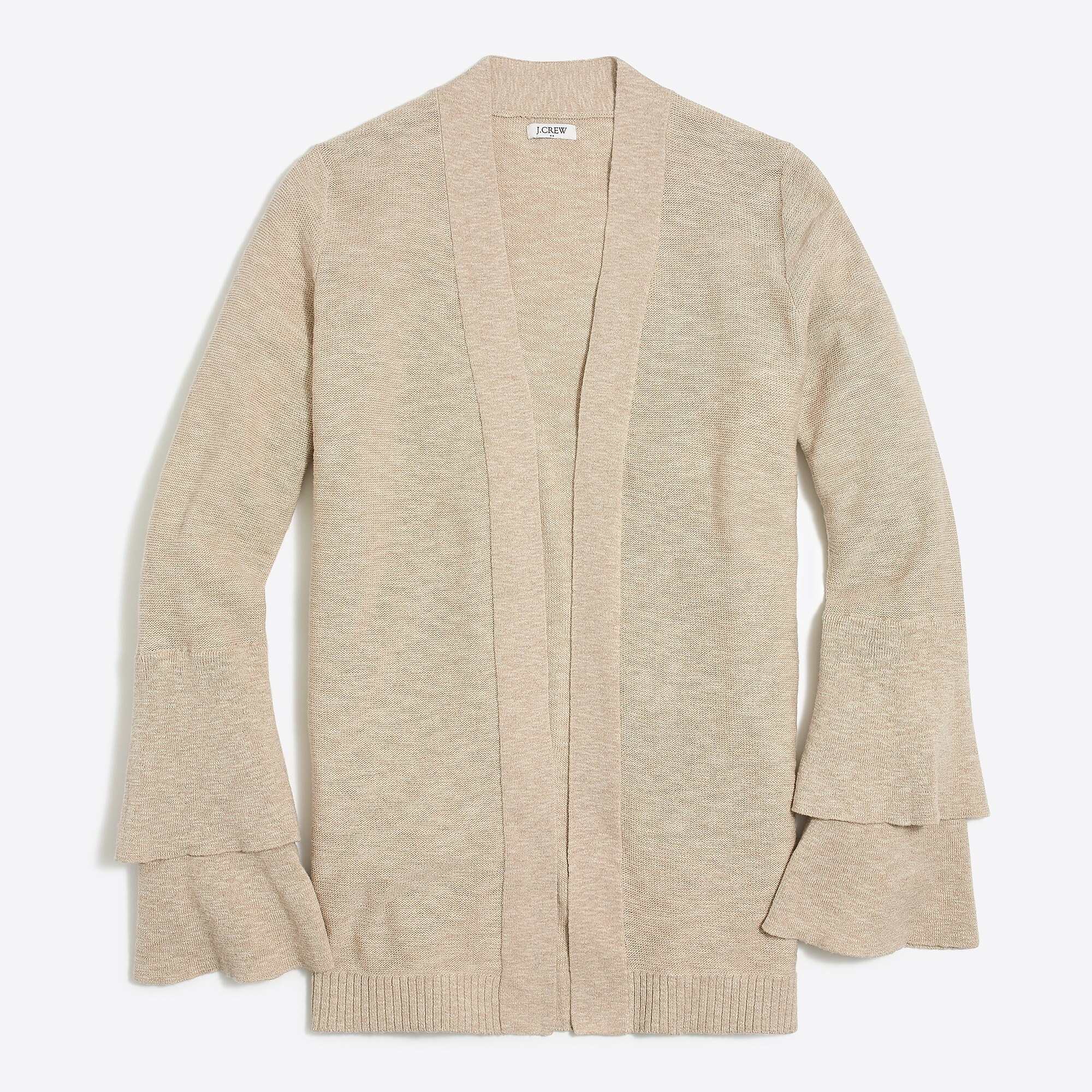 Tiered ruffle-sleeve cardigan sweater | J.Crew Factory