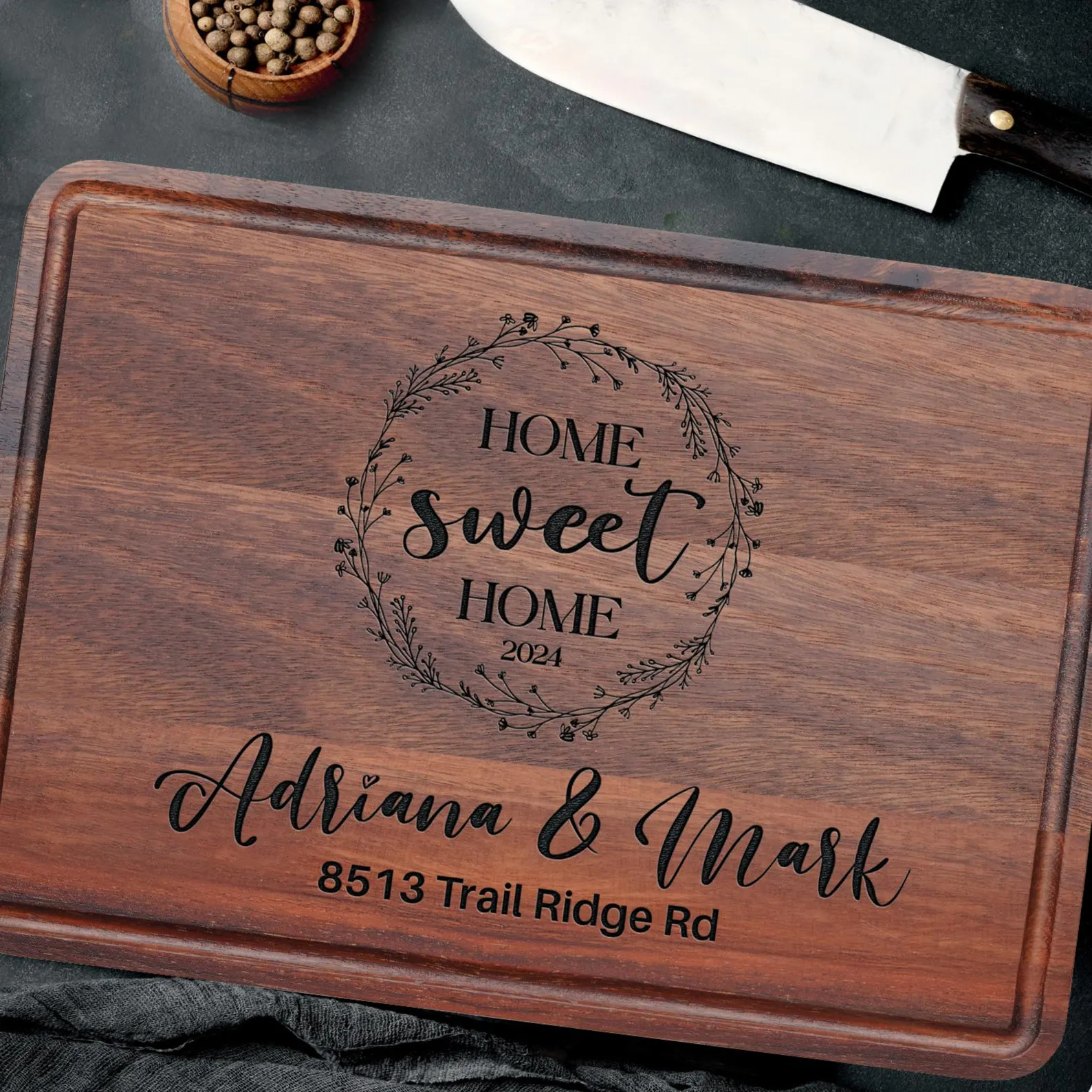 Personalized Home Sweet Home Cutting Board, Address Cutting Board, Housewarming Gift, New Home Gi... | Etsy (US)