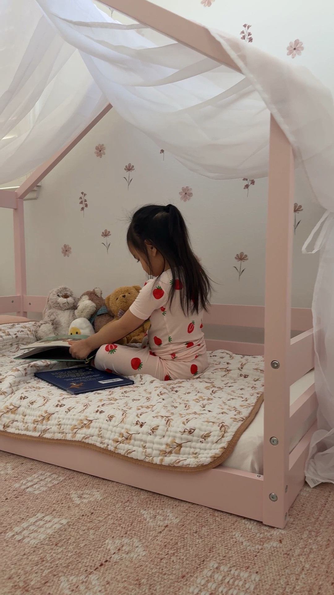 i love her new bed! goodbye crib hello toddler bed. #toddlerbed #toddlerroom #toddlermom #toddlerfinds 