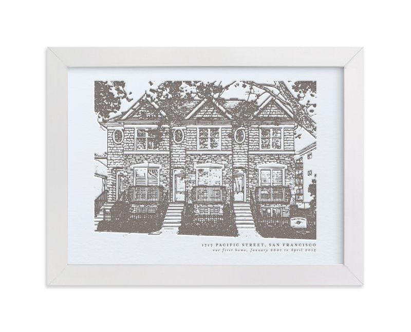 "Custom House Letterpress Portrait Art" - House Letterpress Art by Minted. | Minted