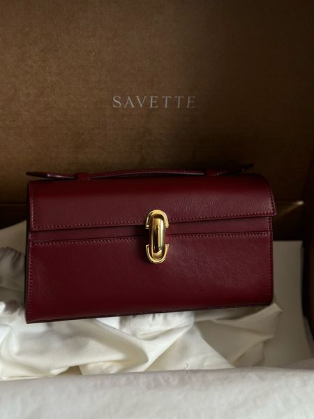 Savette symmetry pochette bag in wine 

#quietluxury #savette 

#LTKitbag #LTKstyletip