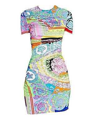 Versace Women's Baroque Stretch Jersey Printed Bodycon Dress - Size 42 (6) | Saks Fifth Avenue