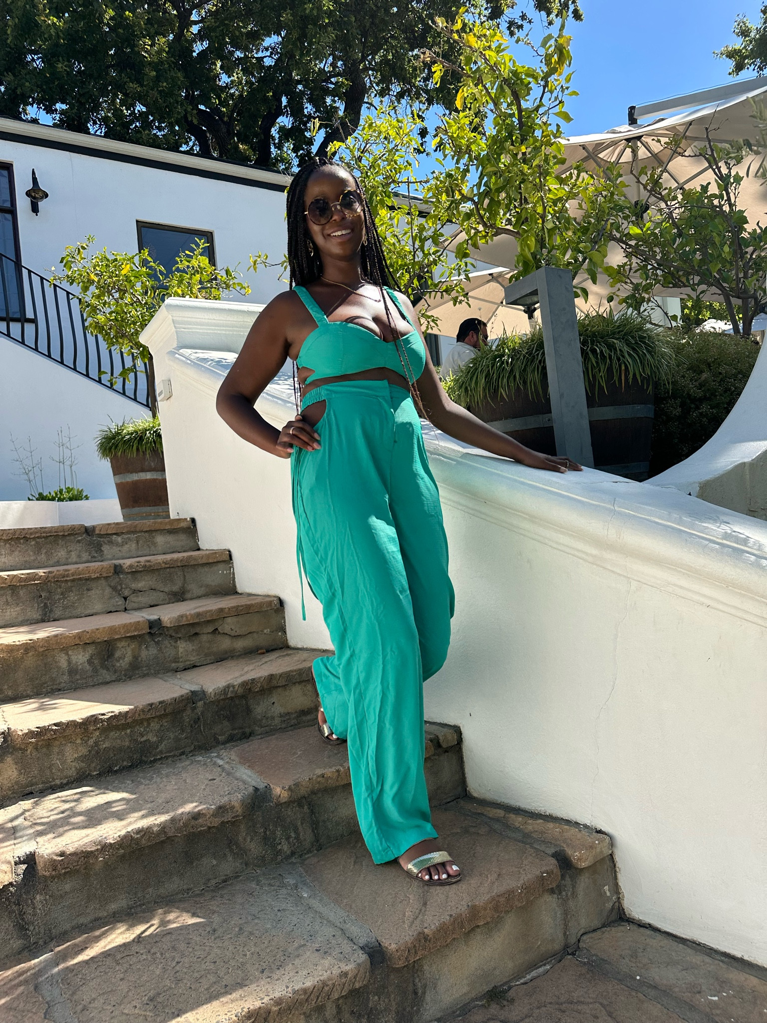 Wine tasting outfit 🍷 spring vacation outfit

Turquoise Matching pant set I wore wine tasting in South Africa 

#LTKtravel #LTKstyletip 

#LTKSpringSale