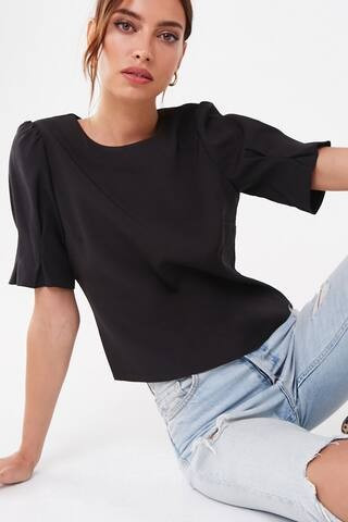 Pleated Puff-Sleeve Top | Forever 21 (US)