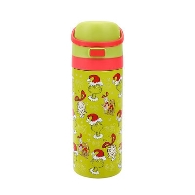 The Grinch & Cindy-Lou Who All-Over Print Green 24 Oz Stainless Steel Water Bottle | Target