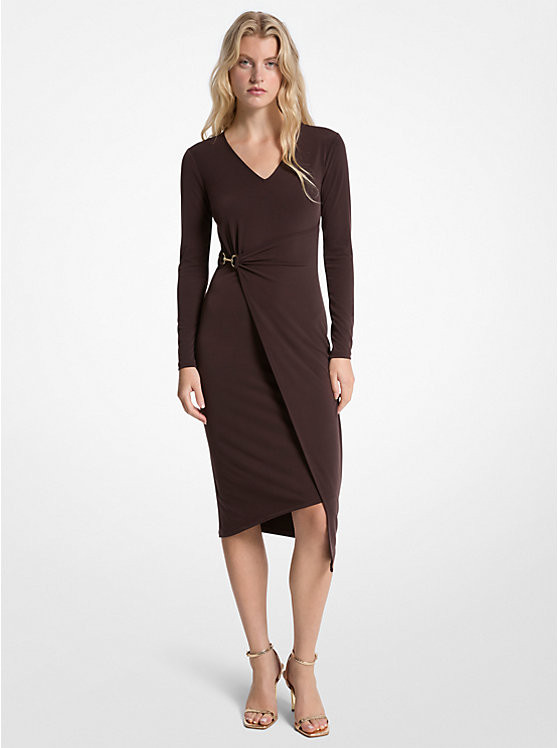Stretch Matte Jersey Wrap Dress | Michael Kors US