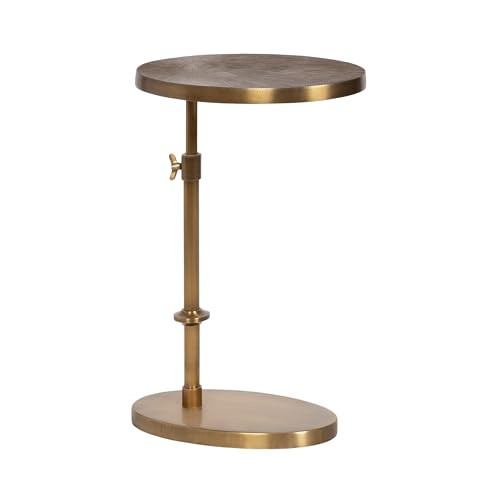 Kate and Laurel Engles Traditional Adjustable-Height Oval C-Table, 15 x 10 x 28, Antique Brass, V... | Amazon (US)