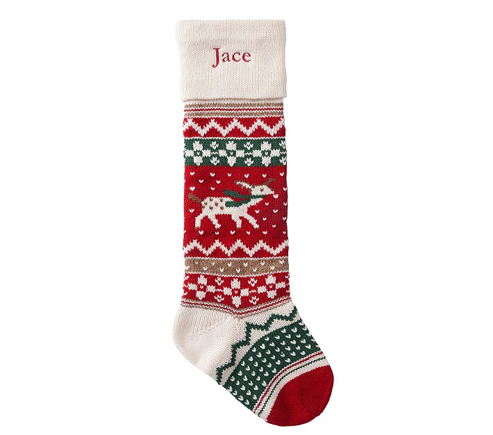 Fawn Classic Fair Isle Christmas Stocking | Pottery Barn Kids