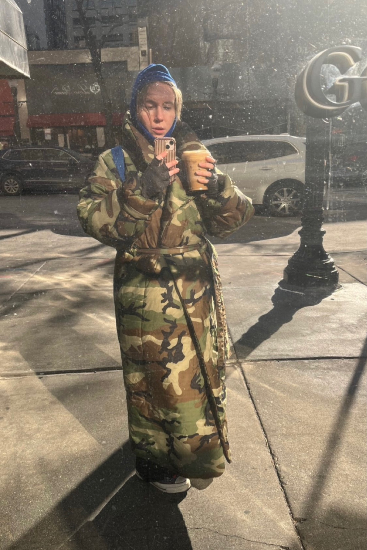 My favorite coat ever, the Norma Kamalli sleeping bag coat. Designed in the 70s and still killing it today 