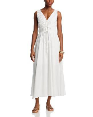 V Neck Tie Front Yellow Midi Dress | Bloomingdale's (AU)