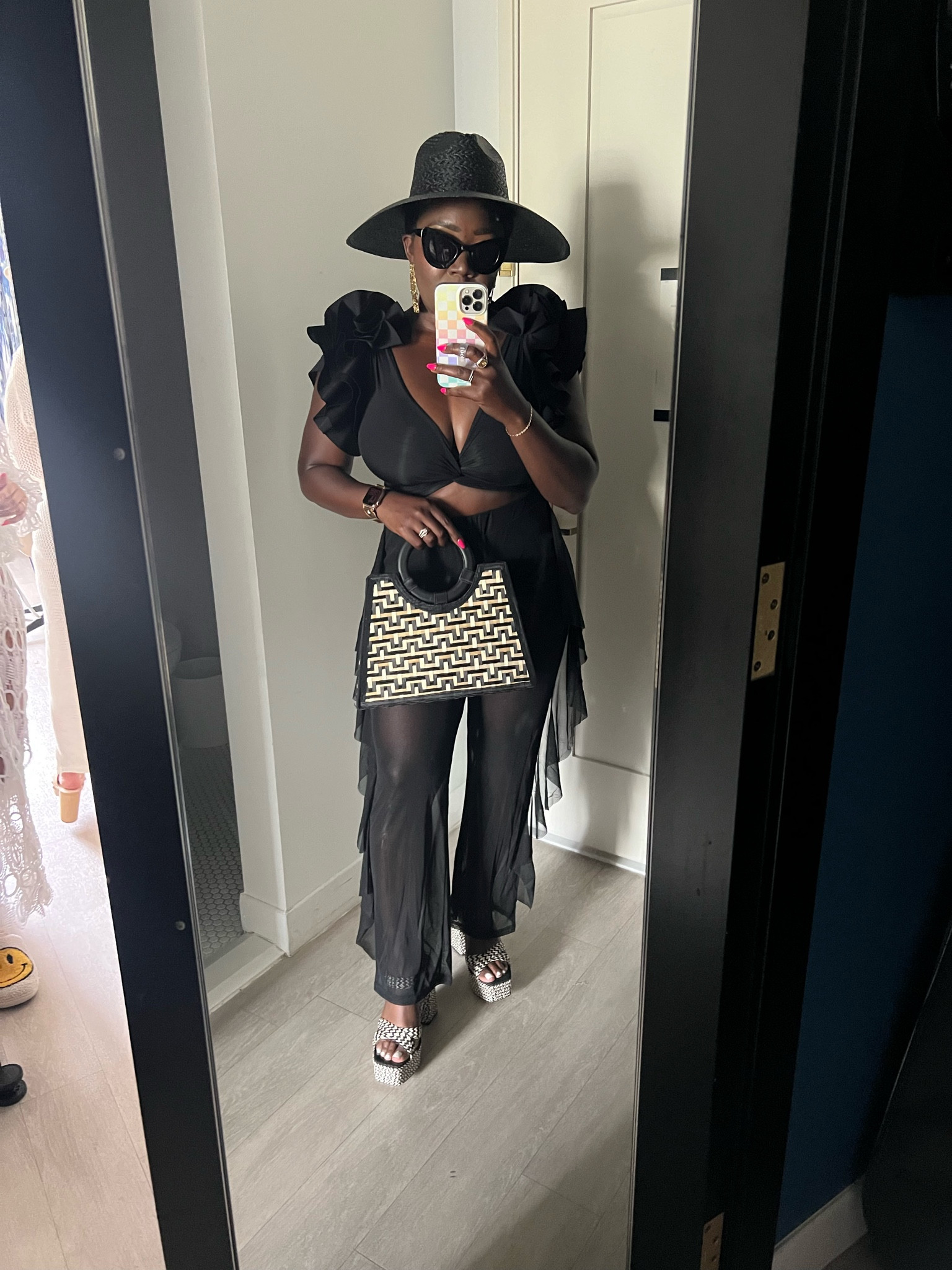 Don’t mind me! Just living it up in Miami!! This bikini is so gorgeous you almost would think it’s a normal top! Paired it with my mesh cover up pants, Jessica Simpson platform heels, Freya fedora hat and bamboo purse!

#LTKtravel #LTKstyletip #LTKswim