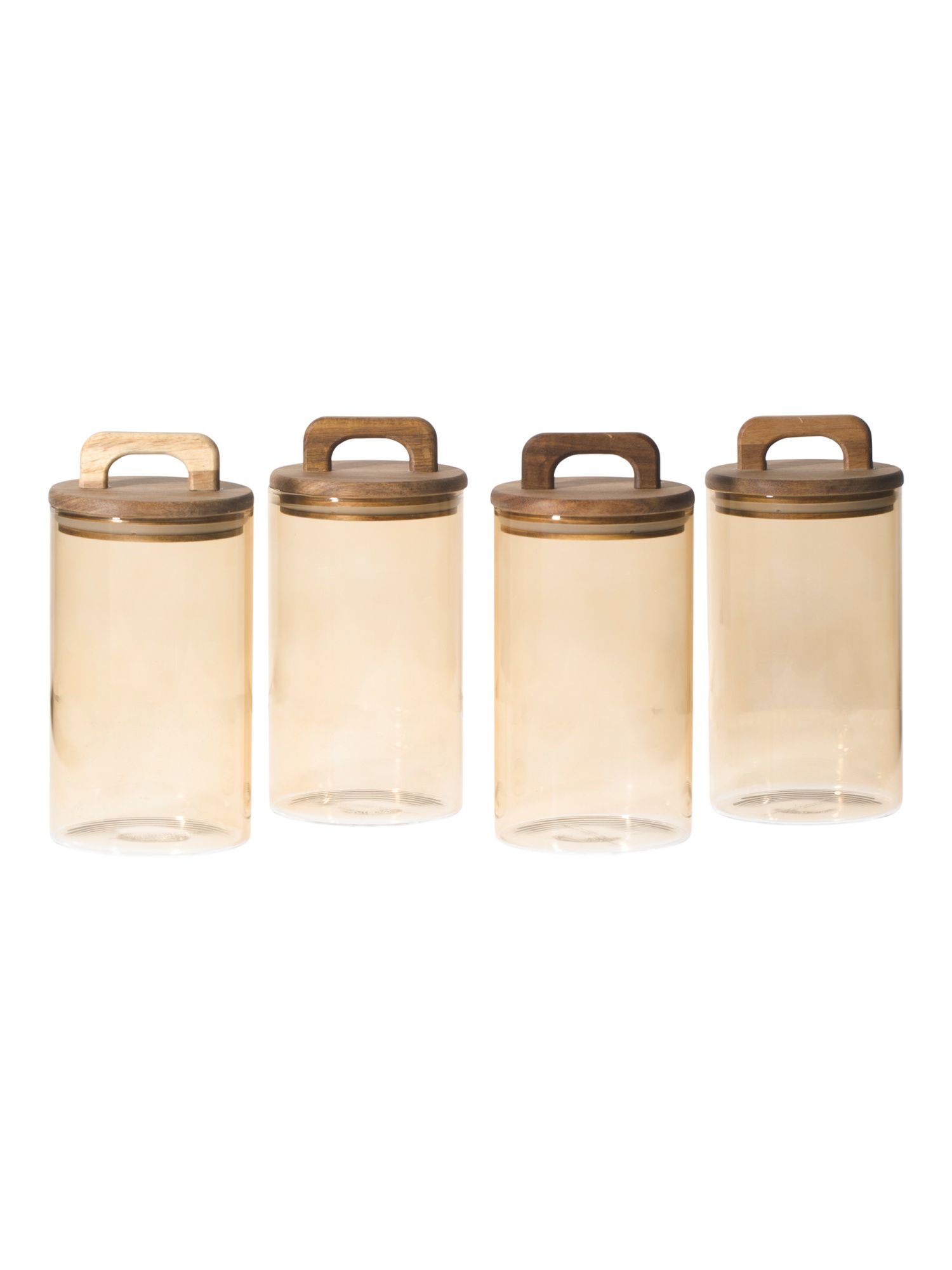 4pk 44oz Wooden Handle Pantry Canisters | TJ Maxx