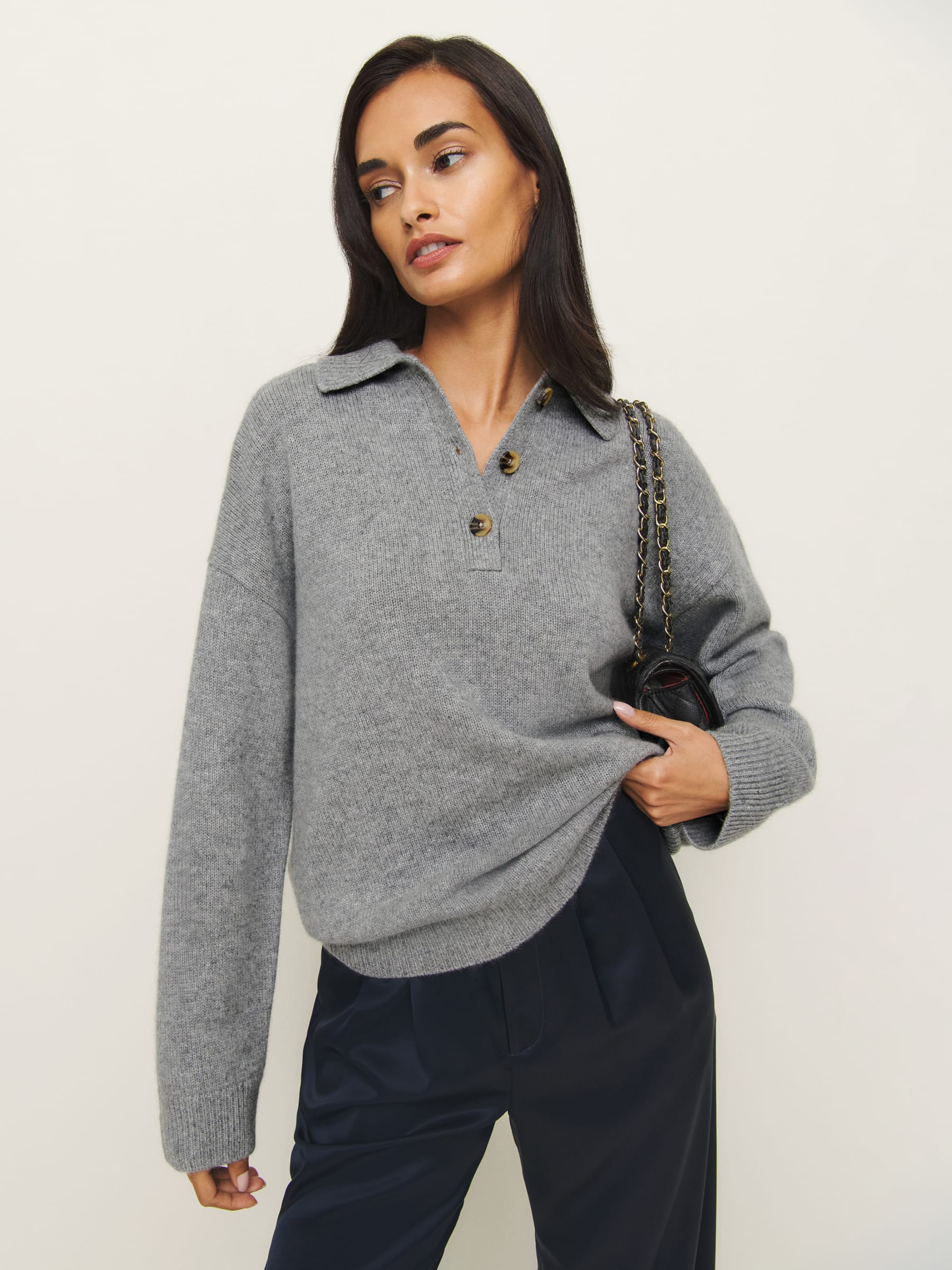 Brooklyn Cashmere Polo Sweater | Reformation (Global)