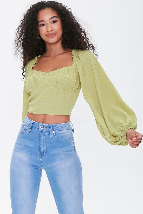 Clip Dot Peasant Crop Top | Forever 21 (US)