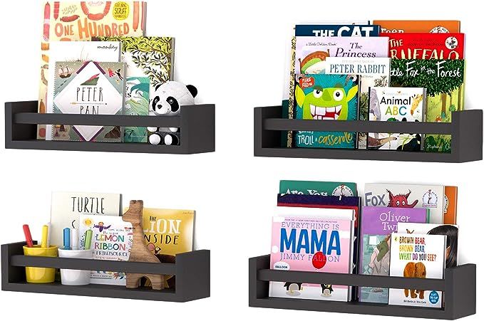 Wallniture Utah Floating Shelves for Wall, Kids Bookshelf and Wood Wall Shelves for Nursery Decor... | Amazon (US)